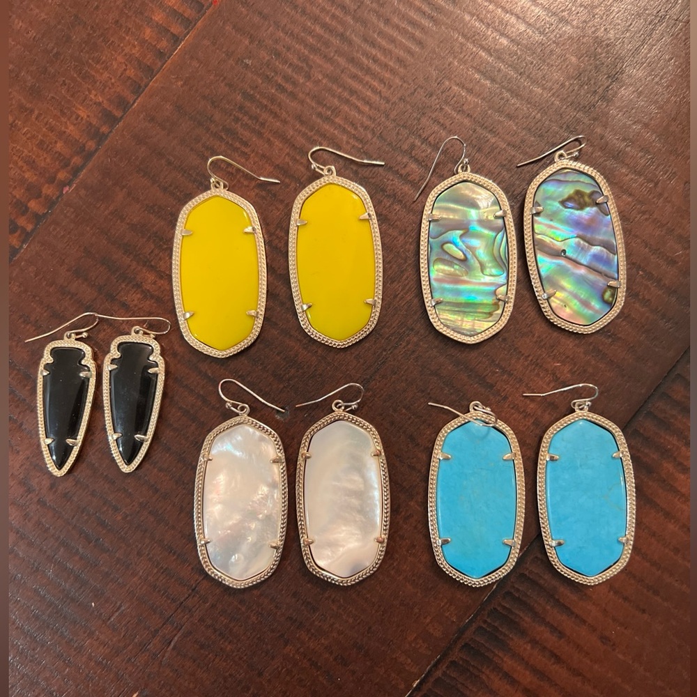 5 Pair Kendra Scott Earrings, EUC!